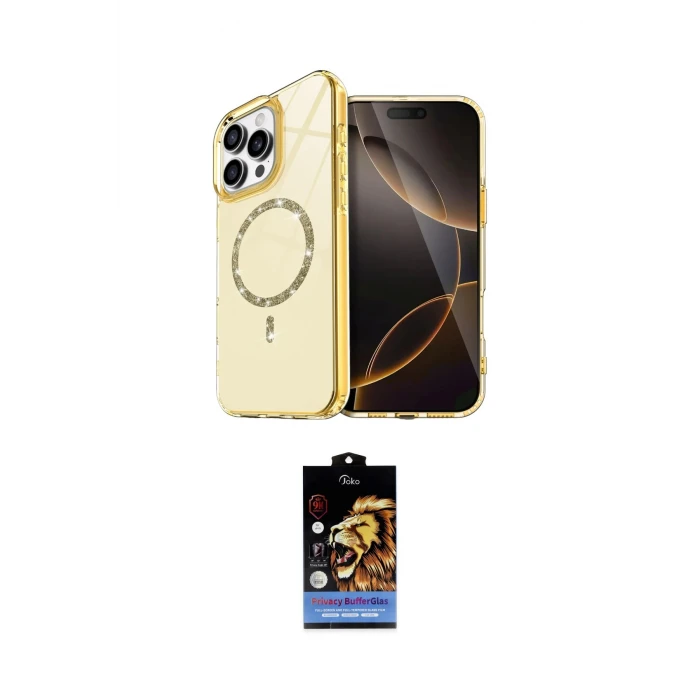 ieg™ iPhone 15 Pro Max Kılıf Kıvılcım Form Prime - Siyah Buffer Hayalet Cam Ekran Koruyucu