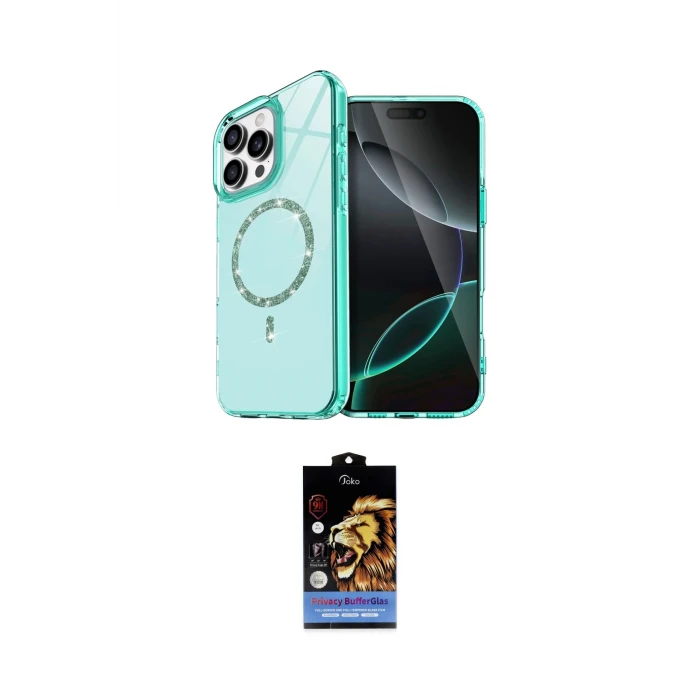 ieg™ iPhone 15 Pro Max Kılıf Kıvılcım Form Prime - Siyah Buffer Hayalet Cam Ekran Koruyucu