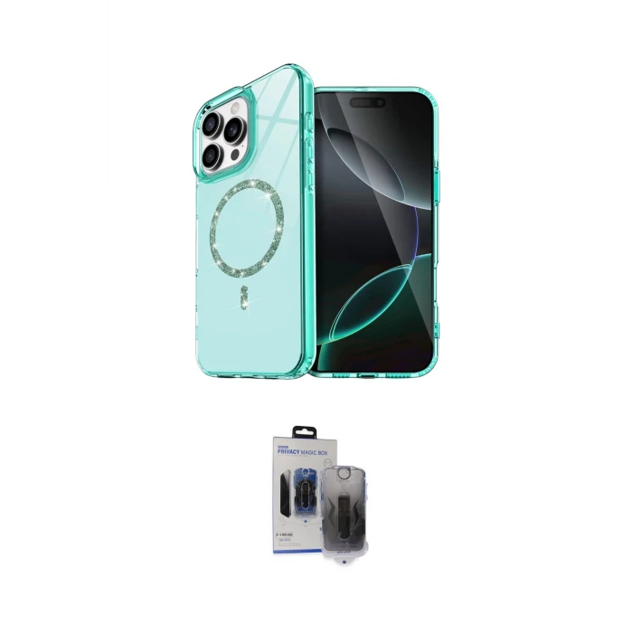 ieg™ iPhone 15 Pro Max Kılıf Kıvılcım Form Prime - Siyah Vanessa Magic Hayalet Cam