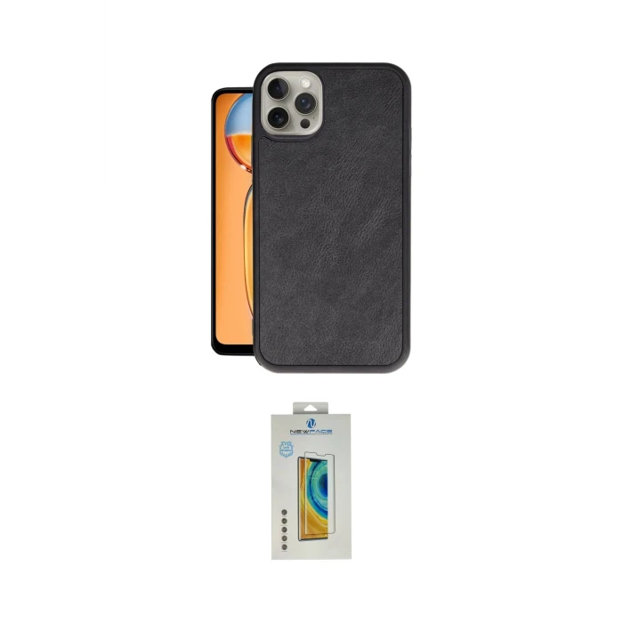 ieg™ iPhone 15 Pro Max Kılıf Kıvılcım Işık Serisi - Siyah Polymer Nano Ekran Koruyucu