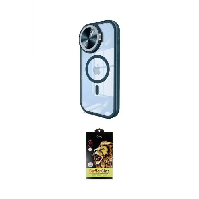 ieg™ iPhone 15 Pro Max Kılıf Kıvılcım Modern Koleksiyonu - Siyah Buffer Cam Ekran Koruyucu