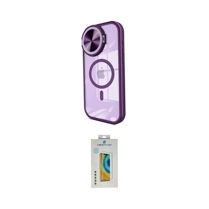 ieg™ iPhone 15 Pro Max Kılıf Kıvılcım Modern Koleksiyonu - Siyah Polymer Nano Ekran Koruyucu