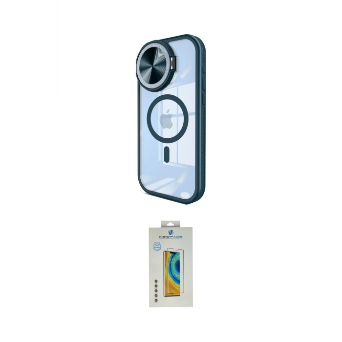 ieg™ iPhone 15 Pro Max Kılıf Kıvılcım Modern Koleksiyonu - Siyah Polymer Nano Ekran Koruyucu