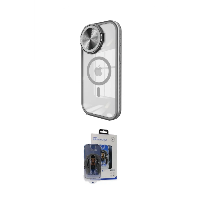 ieg™ iPhone 15 Pro Max Kılıf Kıvılcım Modern Koleksiyonu - Siyah Vanessa Magic Cam