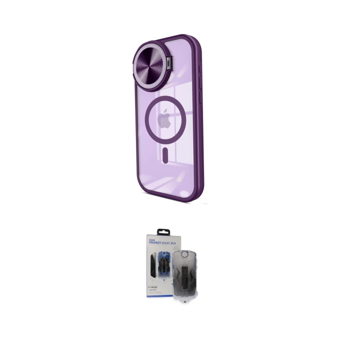 ieg™ iPhone 15 Pro Max Kılıf Kıvılcım Modern Koleksiyonu - Siyah Vanessa Magic Hayalet Cam