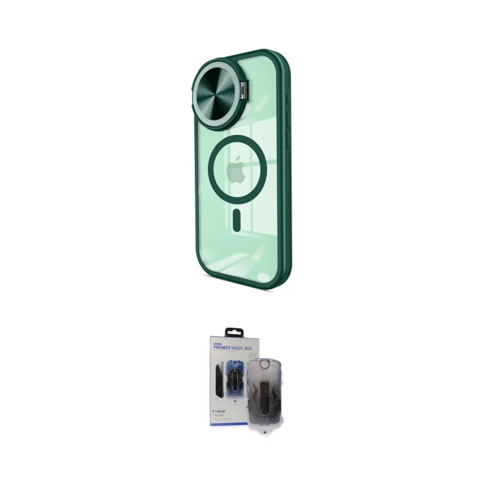 ieg™ iPhone 15 Pro Max Kılıf Kıvılcım Modern Koleksiyonu - Siyah Vanessa Magic Hayalet Cam