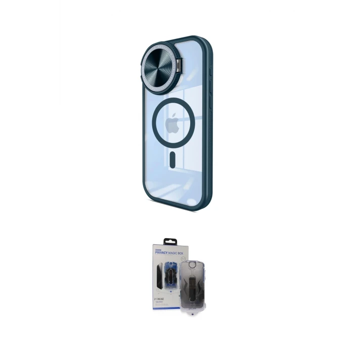 ieg™ iPhone 15 Pro Max Kılıf Kıvılcım Modern Koleksiyonu - Siyah Vanessa Magic Hayalet Cam