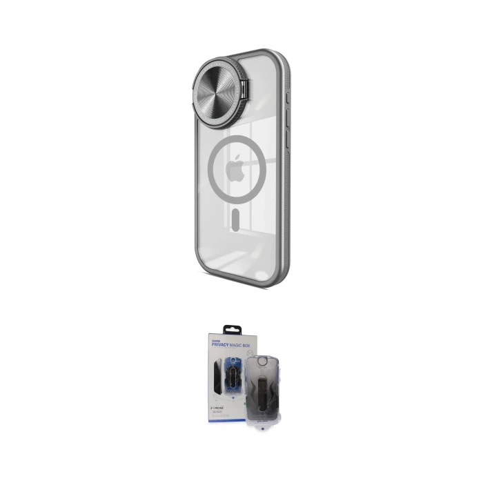 ieg™ iPhone 15 Pro Max Kılıf Kıvılcım Modern Koleksiyonu - Siyah Vanessa Magic Hayalet Cam