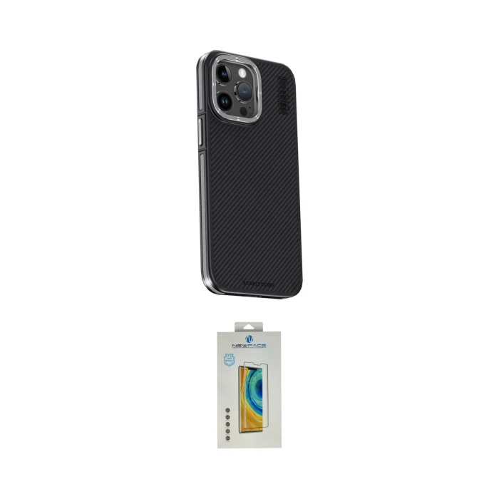 ieg™ iPhone 15 Pro Max Kılıf Kıvılcım Modern Özel Seri - Siyah Polymer Nano Ekran Koruyucu