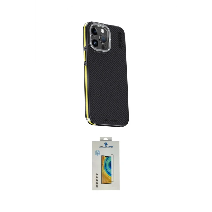 ieg™ iPhone 15 Pro Max Kılıf Kıvılcım Modern Özel Seri - Siyah Polymer Nano Ekran Koruyucu