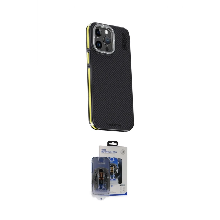 ieg™ iPhone 15 Pro Max Kılıf Kıvılcım Modern Özel Seri - Siyah Vanessa Magic Cam