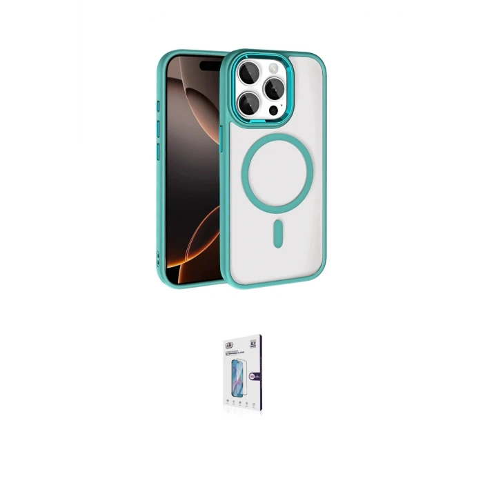 ieg™ iPhone 15 Pro Max Kılıf Kıvılcım Prime - Siyah Bilvis 0.18mm Plus Cam Ekran Koruyucu