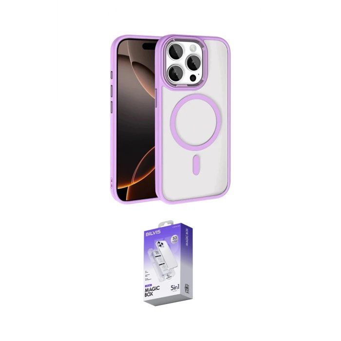 ieg™ iPhone 15 Pro Max Kılıf Kıvılcım Prime - Siyah Bilvis 5in1 3D Magic Cam Ekran Koruyucu
