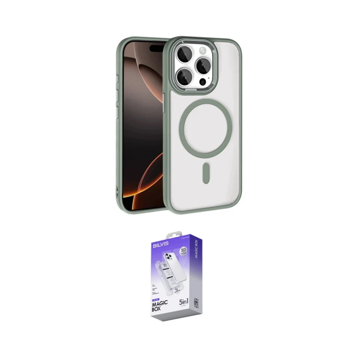 ieg™ iPhone 15 Pro Max Kılıf Kıvılcım Prime - Siyah Bilvis 5in1 3D Magic Cam Ekran Koruyucu