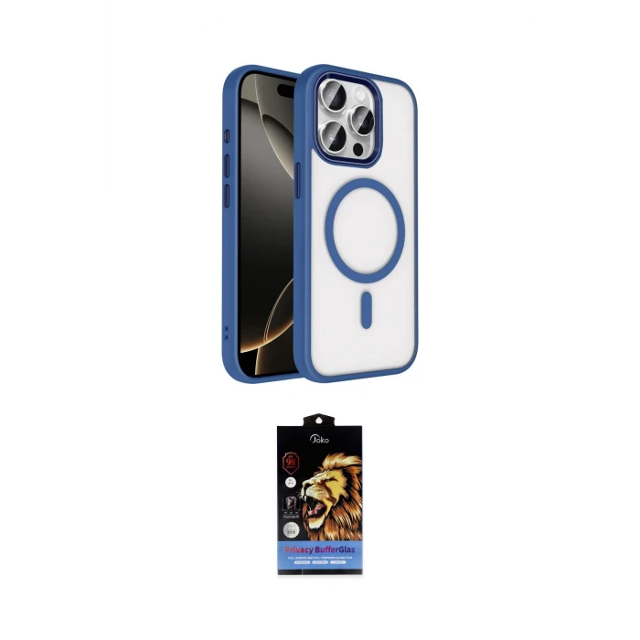 ieg™ iPhone 15 Pro Max Kılıf Kıvılcım Prime - Siyah Buffer Hayalet Cam Ekran Koruyucu