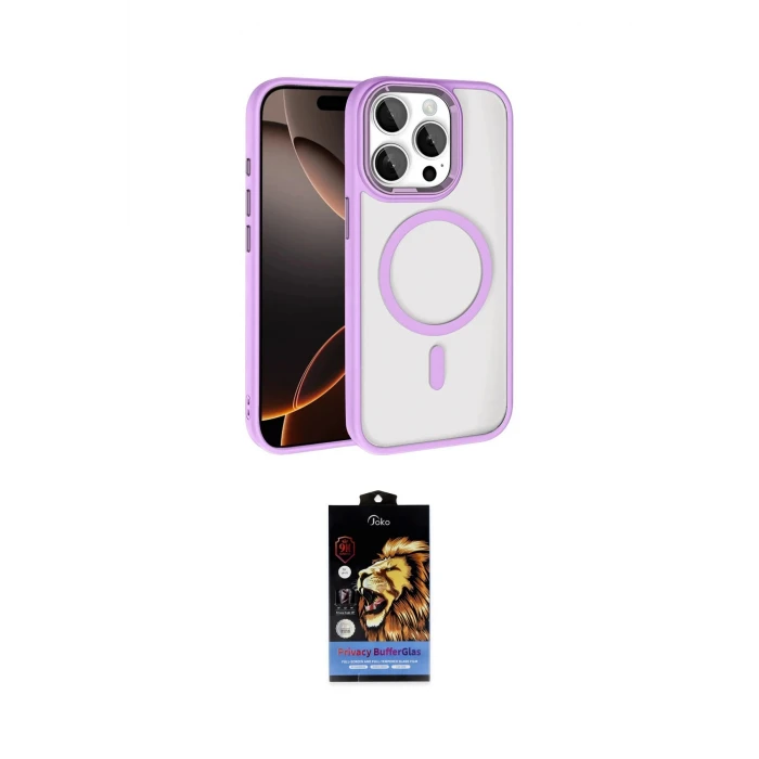 ieg™ iPhone 15 Pro Max Kılıf Kıvılcım Prime - Siyah Buffer Hayalet Cam Ekran Koruyucu