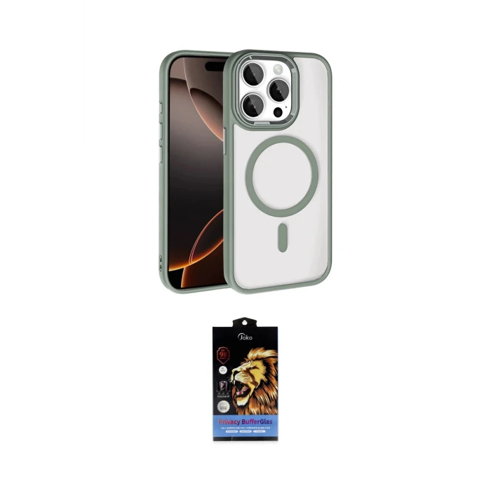 ieg™ iPhone 15 Pro Max Kılıf Kıvılcım Prime - Siyah Buffer Hayalet Cam Ekran Koruyucu
