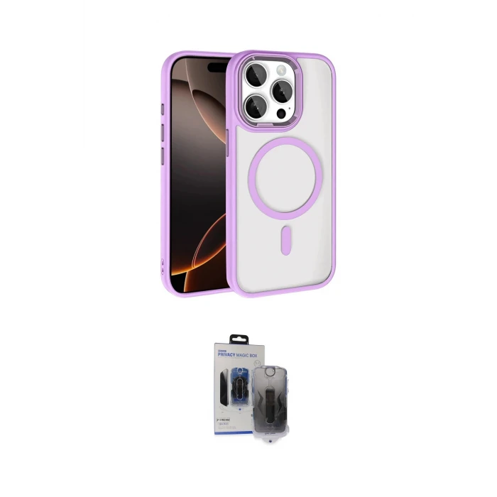 ieg™ iPhone 15 Pro Max Kılıf Kıvılcım Prime - Siyah Vanessa Magic Hayalet Cam