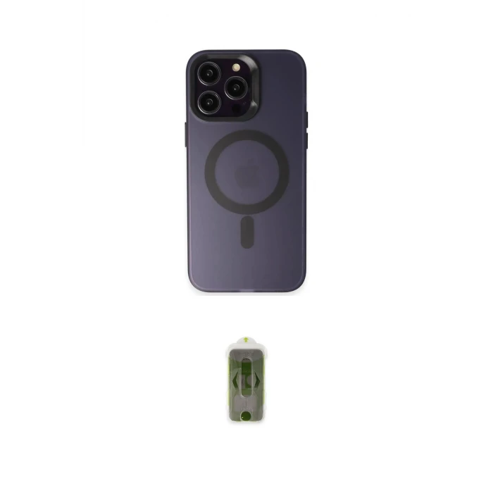ieg™ iPhone 15 Pro Max Kılıf Kozmos Çizgi Prime - Siyah Joko Magic 5D Hayalet Cam