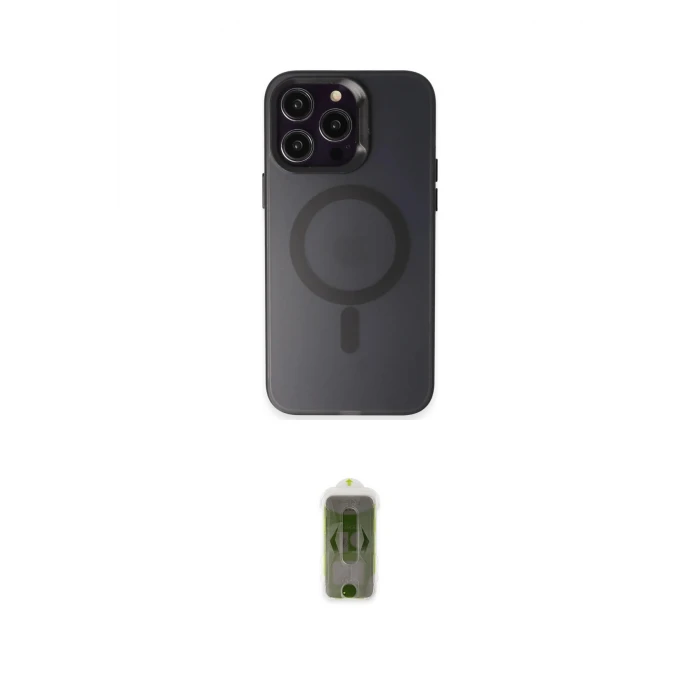 ieg™ iPhone 15 Pro Max Kılıf Kozmos Çizgi Prime - Siyah Joko Magic 5D Hayalet Cam