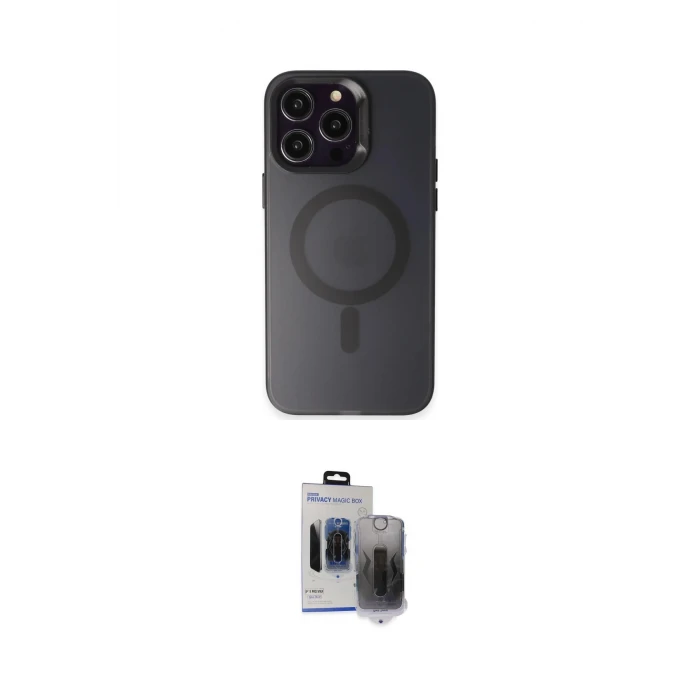 ieg™ iPhone 15 Pro Max Kılıf Kozmos Çizgi Prime - Siyah Vanessa Magic Hayalet Cam