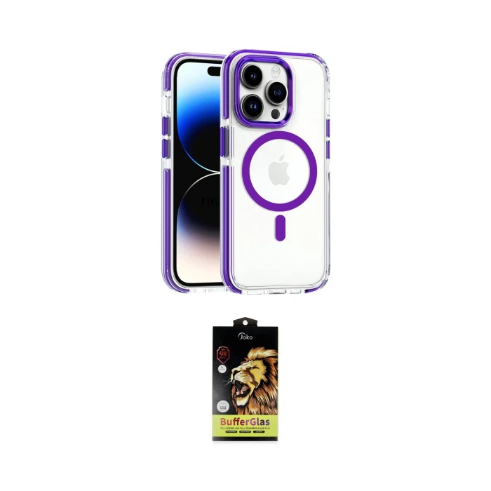 ieg™ iPhone 15 Pro Max Kılıf Kozmos Doku Koleksiyonu - Siyah Buffer Cam Ekran Koruyucu