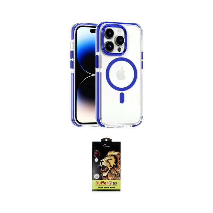 ieg™ iPhone 15 Pro Max Kılıf Kozmos Doku Koleksiyonu - Siyah Buffer Cam Ekran Koruyucu