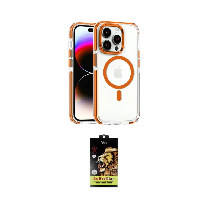 ieg™ iPhone 15 Pro Max Kılıf Kozmos Doku Koleksiyonu - Siyah Buffer Cam Ekran Koruyucu