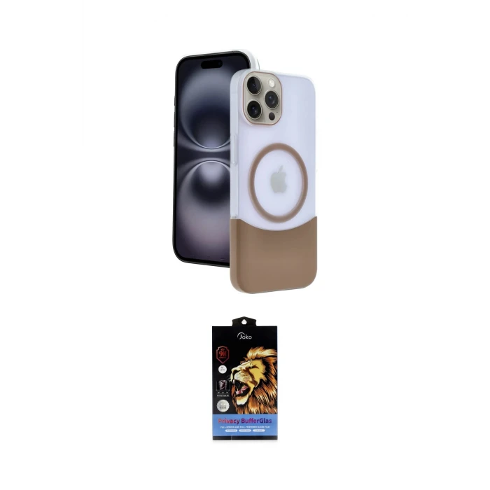 ieg™ iPhone 15 Pro Max Kılıf Kozmos Form Özel Seri - Siyah Buffer Hayalet Cam Ekran Koruyucu
