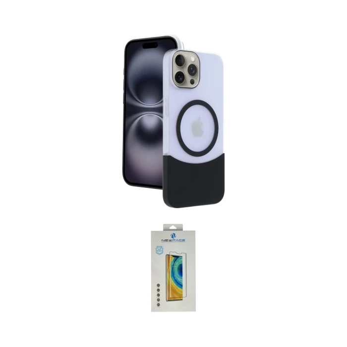 ieg™ iPhone 15 Pro Max Kılıf Kozmos Form Özel Seri - Siyah Polymer Nano Ekran Koruyucu