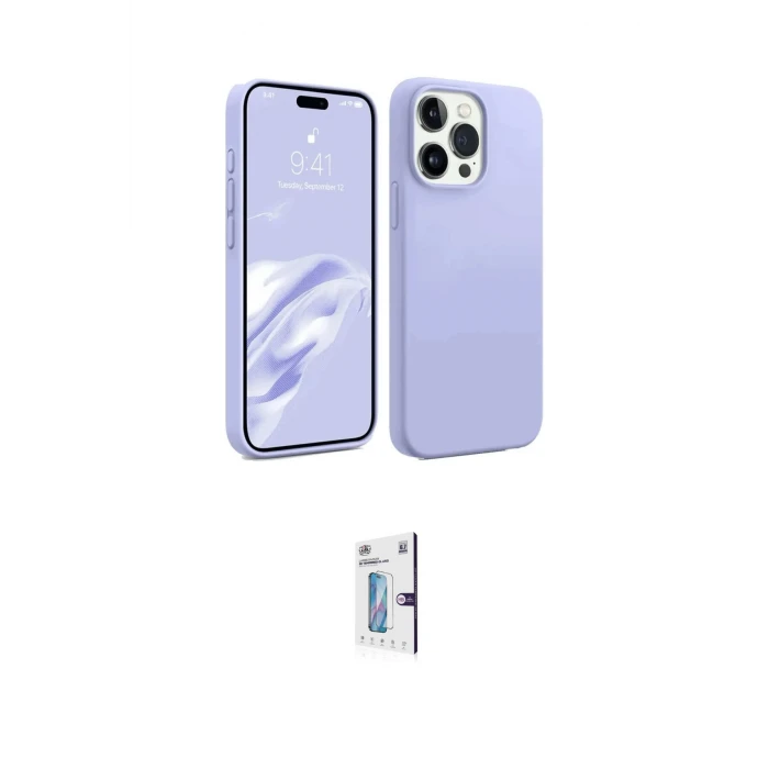 ieg™ iPhone 15 Pro Max Kılıf Kozmos Yansıma Özel Seri - Siyah Bilvis 0.18mm Plus Cam Ekran Koruyucu