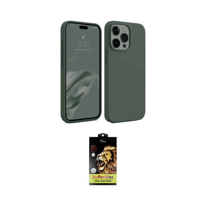 ieg™ iPhone 15 Pro Max Kılıf Kozmos Yansıma Özel Seri - Siyah Buffer Cam Ekran Koruyucu