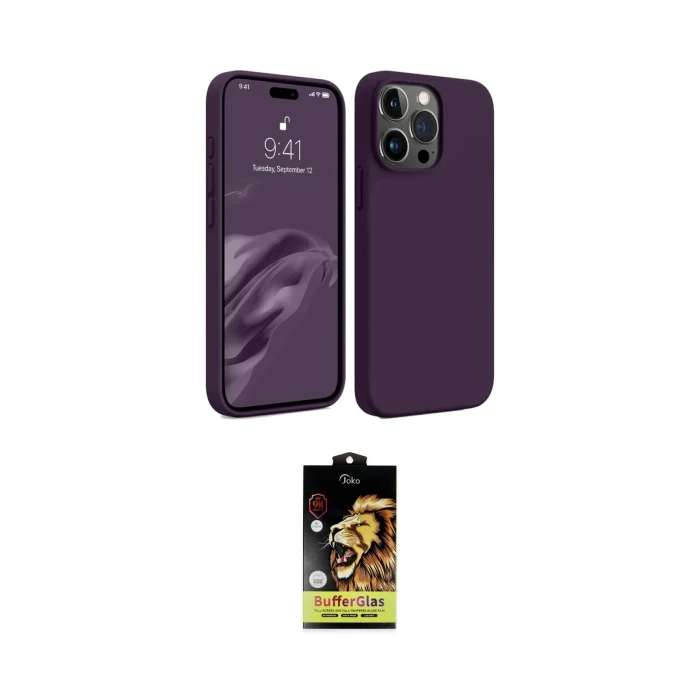 ieg™ iPhone 15 Pro Max Kılıf Kozmos Yansıma Özel Seri - Siyah Buffer Cam Ekran Koruyucu