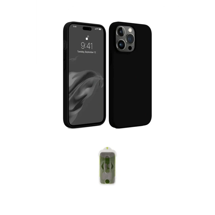 ieg™ iPhone 15 Pro Max Kılıf Kozmos Yansıma Özel Seri - Siyah Joko Magic 5D Hayalet Cam