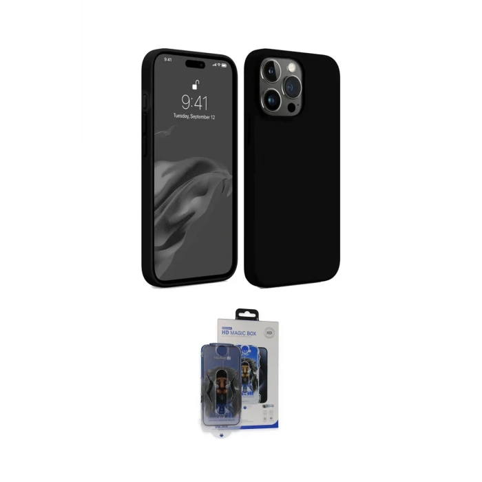 ieg™ iPhone 15 Pro Max Kılıf Kozmos Yansıma Özel Seri - Siyah Vanessa Magic Cam