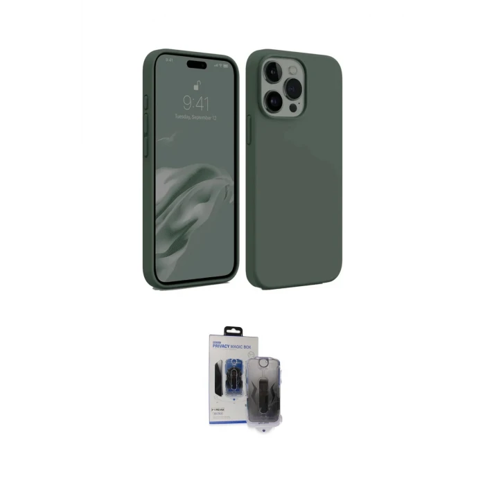 ieg™ iPhone 15 Pro Max Kılıf Kozmos Yansıma Özel Seri - Siyah Vanessa Magic Hayalet Cam