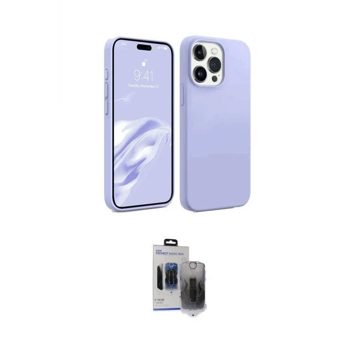 ieg™ iPhone 15 Pro Max Kılıf Kozmos Yansıma Özel Seri - Siyah Vanessa Magic Hayalet Cam
