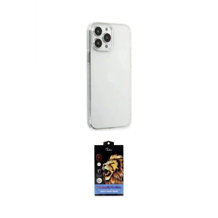 ieg™ iPhone 15 Pro Max Kılıf Kutup Doku Koleksiyonu - Siyah Buffer Hayalet Cam Ekran Koruyucu