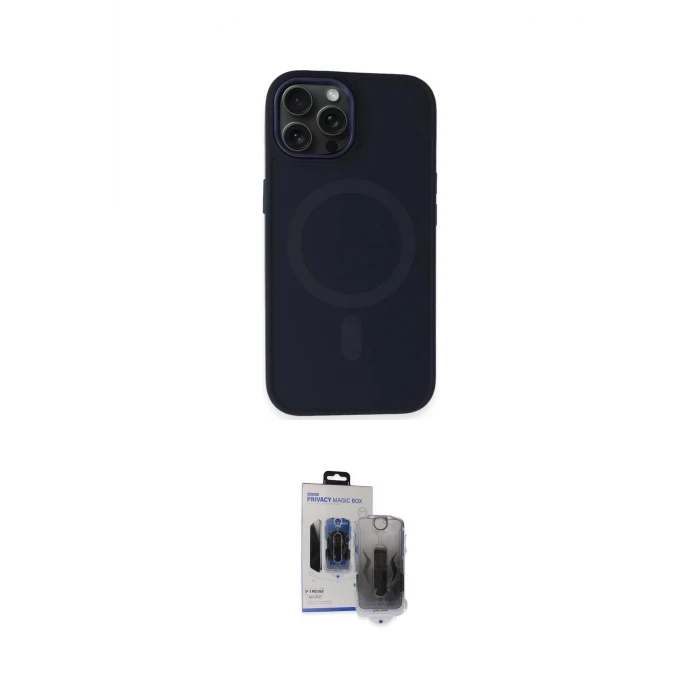 ieg™ iPhone 15 Pro Max Kılıf Kutup Serisi - Siyah Vanessa Magic Hayalet Cam