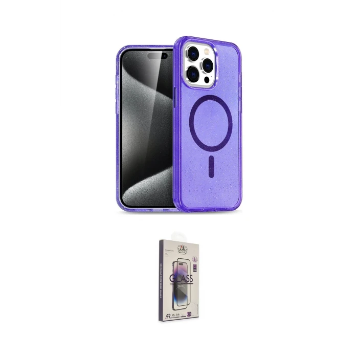ieg™ iPhone 15 Pro Max Kılıf Nova Asil Prime - Siyah Bilvis 3D Cam Ekran Koruyucu