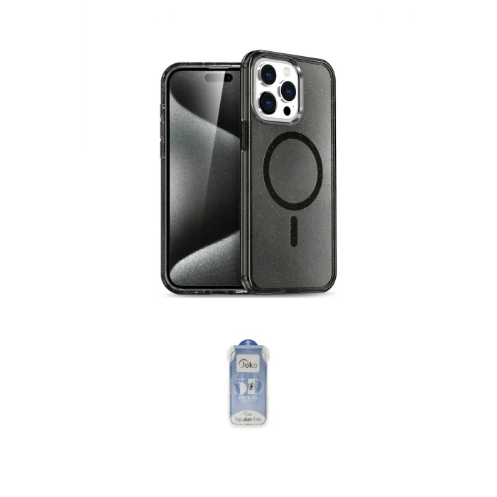 ieg™ iPhone 15 Pro Max Kılıf Nova Asil Prime - Siyah Joko Magic 5D Cam