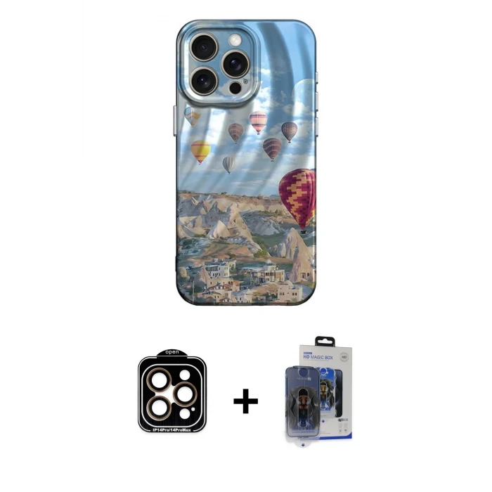 ieg™ iPhone 15 Pro Max Kılıf Nova Doku Prime - Siyah Vanessa Magic Cam + PVD Metal Kamera Lens - TU