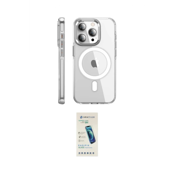 ieg™ iPhone 15 Pro Max Kılıf Nova Doku - Şeffaf Pasifik Cam Ekran Koruyucu