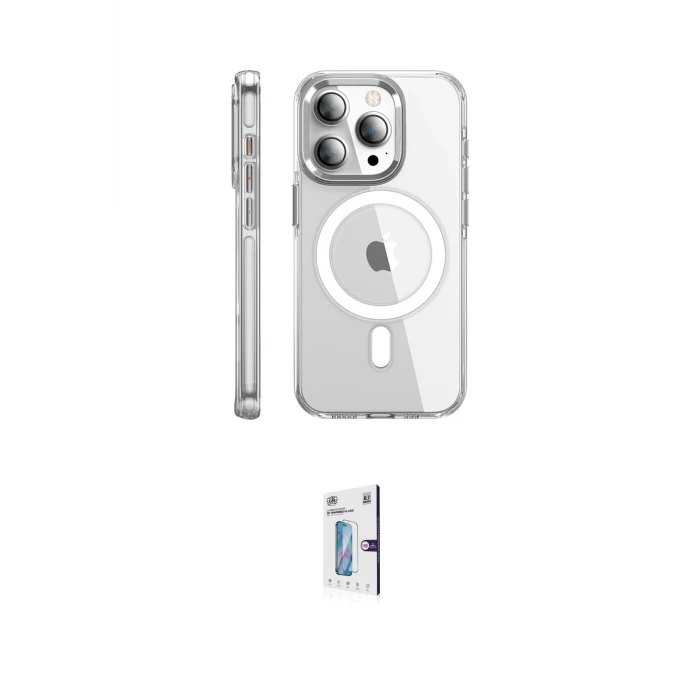 ieg™ iPhone 15 Pro Max Kılıf Nova Doku - Siyah Bilvis 0.18mm Plus Cam Ekran Koruyucu