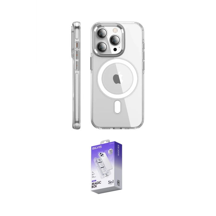 ieg™ iPhone 15 Pro Max Kılıf Nova Doku - Siyah Bilvis 5in1 3D Magic Cam Ekran Koruyucu