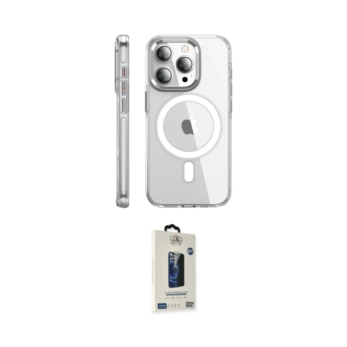 ieg™ iPhone 15 Pro Max Kılıf Nova Doku - Siyah Bilvis Hayalet Cam Ekran Koruyucu