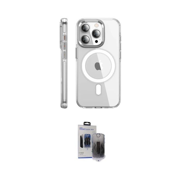 ieg™ iPhone 15 Pro Max Kılıf Nova Doku - Siyah Vanessa Magic Hayalet Cam