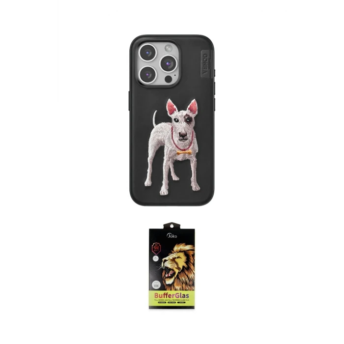 ieg™ iPhone 15 Pro Max Kılıf Nova Form Koleksiyonu - Siyah Buffer Cam Ekran Koruyucu
