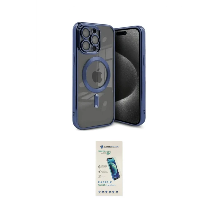ieg™ iPhone 15 Pro Max Kılıf Nova Işık Özel Seri - Şeffaf Pasifik Cam Ekran Koruyucu