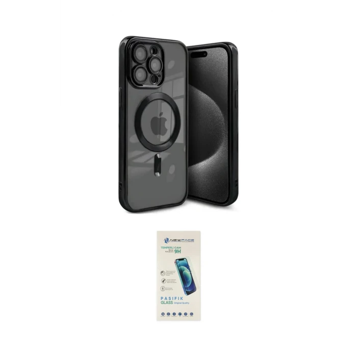 ieg™ iPhone 15 Pro Max Kılıf Nova Işık Özel Seri - Şeffaf Pasifik Cam Ekran Koruyucu